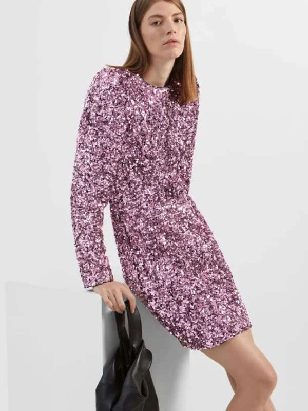Kjoler>SELECTED PAILLETTER KORT KJOLE Pink