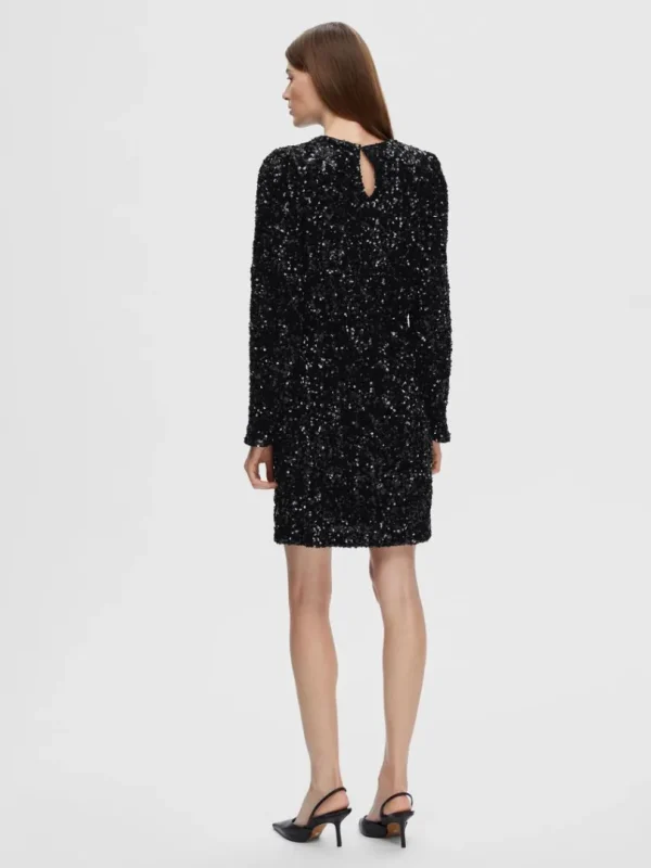 Kjoler>SELECTED PAILLETTER KORT KJOLE Black