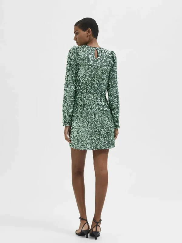 Kjoler>SELECTED PAILLETTER KORT KJOLE Green