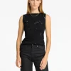Toppe Og Bluser>SELECTED PAILLETTER TOP UDEN ÆRMER Black