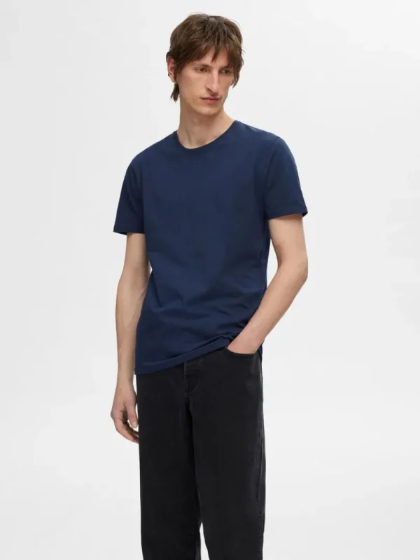 T-shirts>SELECTED 3-PAK BOMULD T-SHIRT Blue