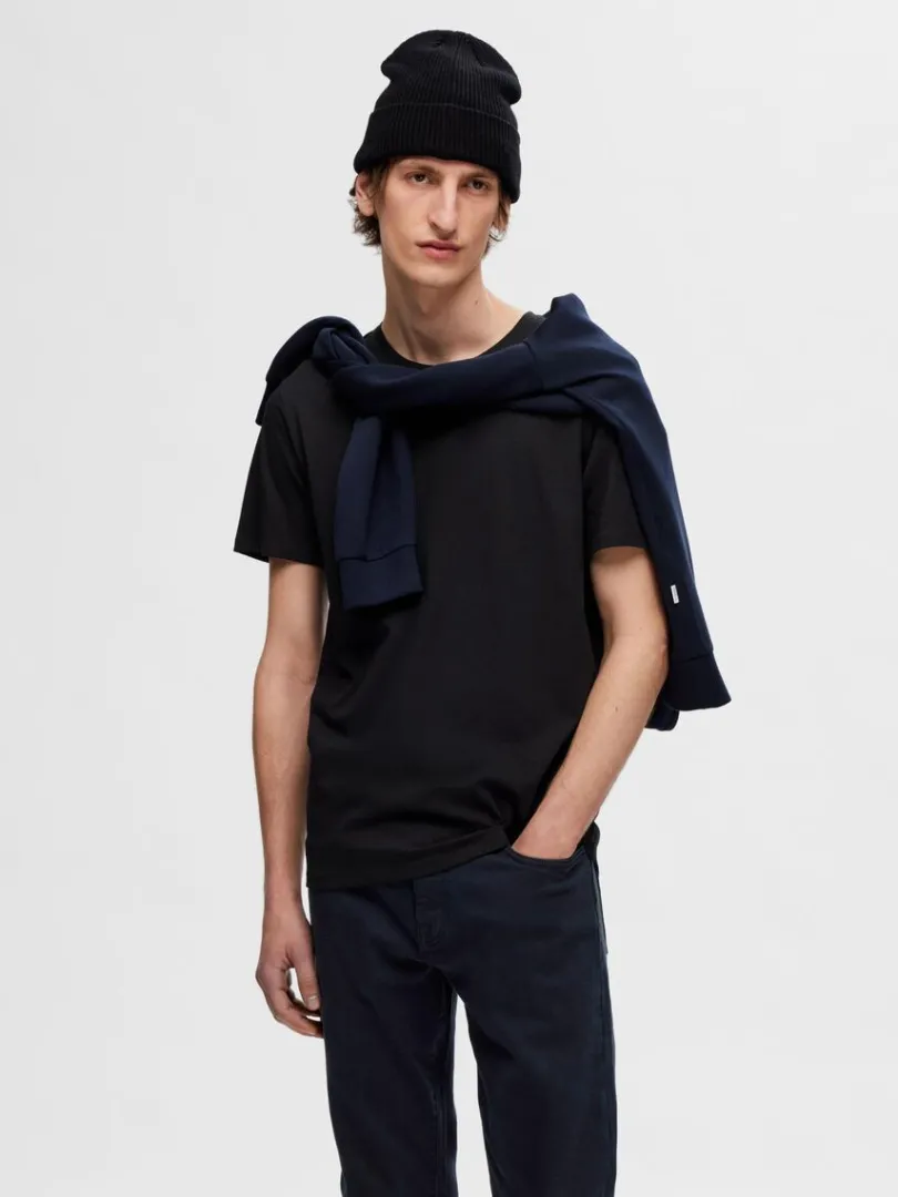 pak_bomuld_tshirt_0-2.webp T-shirts>SELECTED 3-PAK BOMULD T-SHIRT Black