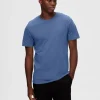 T-shirts>SELECTED 3-PAK BOMULD T-SHIRT Blue