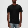 T-shirts>SELECTED 3-PAK BOMULD T-SHIRT Black