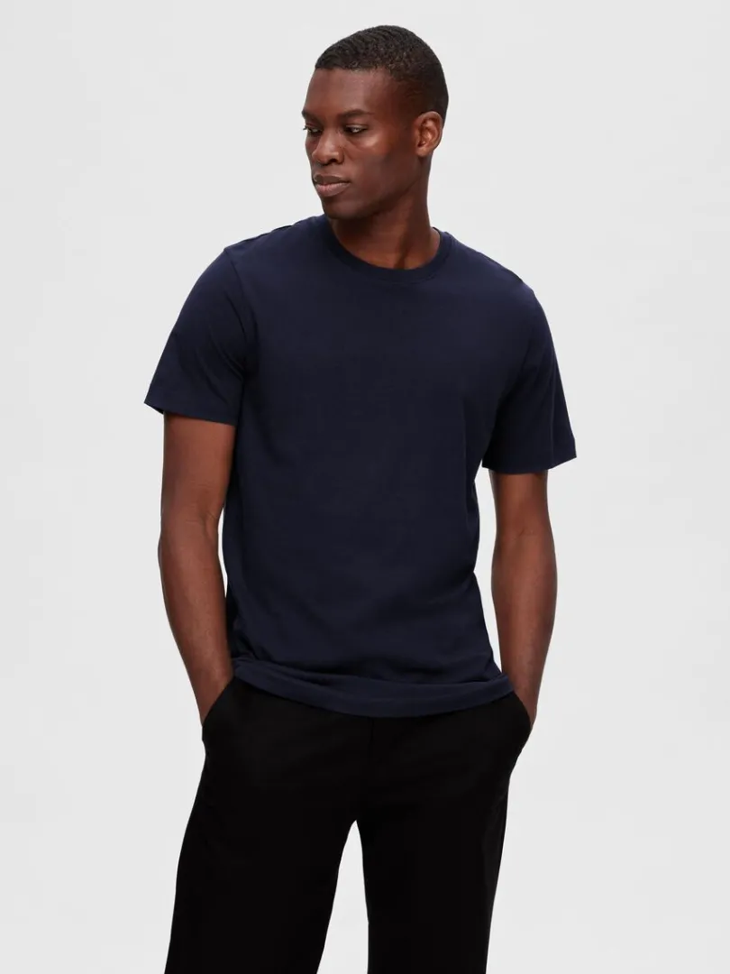 pak_bomuld_tshirt_2-5.webp T-shirts>SELECTED 3-PAK BOMULD T-SHIRT Black
