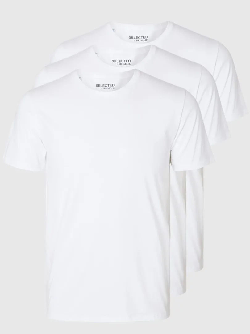 pak_bomuld_tshirt_5-3.webp T-shirts>SELECTED 3-PAK BOMULD T-SHIRT White