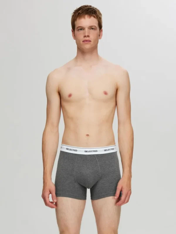 Undertøj>SELECTED 5-PAK BOXERSHORTS Grey