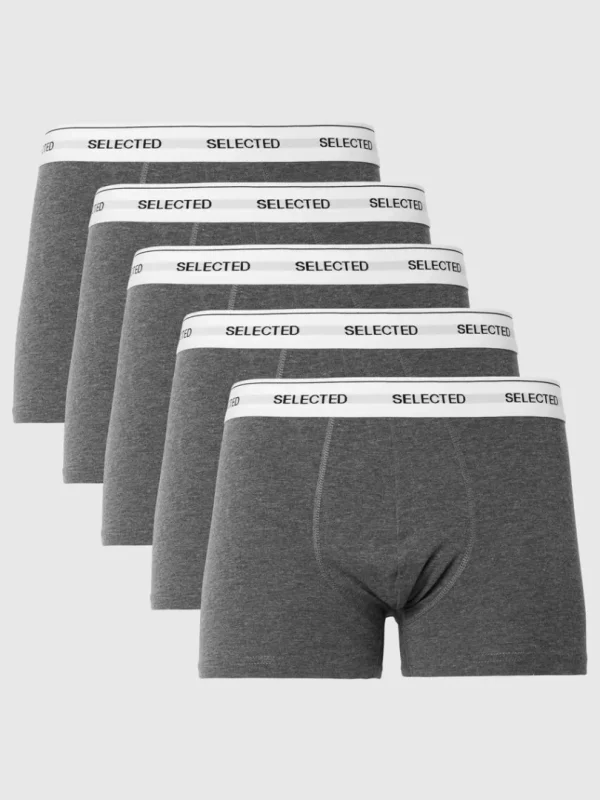Undertøj>SELECTED 5-PAK BOXERSHORTS Grey