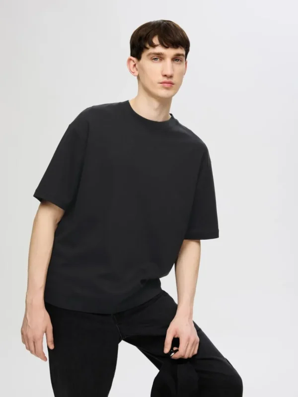 T-shirts>SELECTED 3 PAK T-SHIRT MED RUND HALS Black