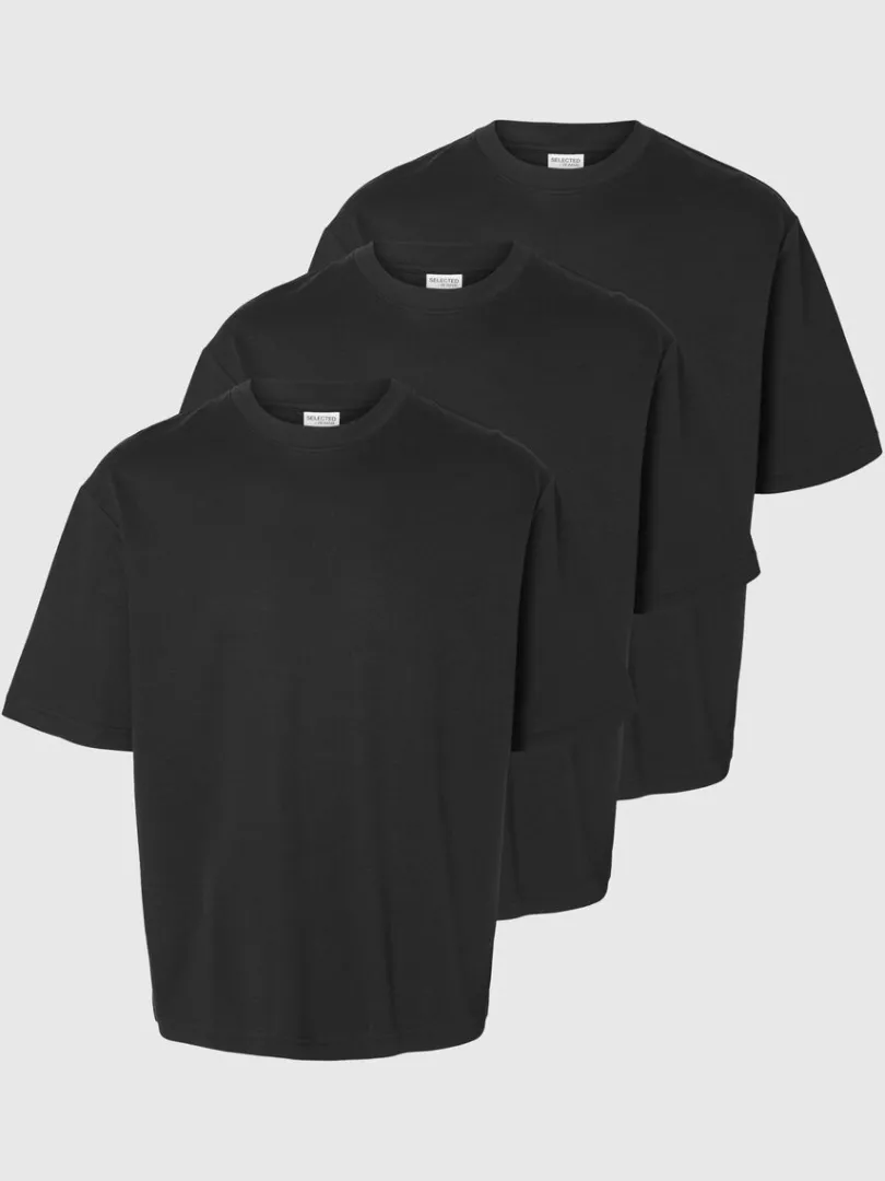 pak_tshirt_med_rund_hals_5-1.webp T-shirts>SELECTED 3 PAK T-SHIRT MED RUND HALS Black