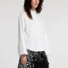Skjorter>SELECTED PERLEDETALJE CROPPED SKJORTE White