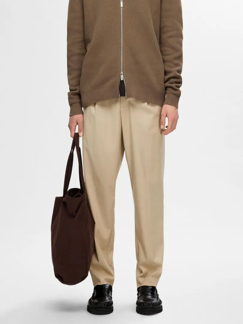 plisseret_bukser_0-5.webp Bukser>SELECTED PLISSERET BUKSER Beige