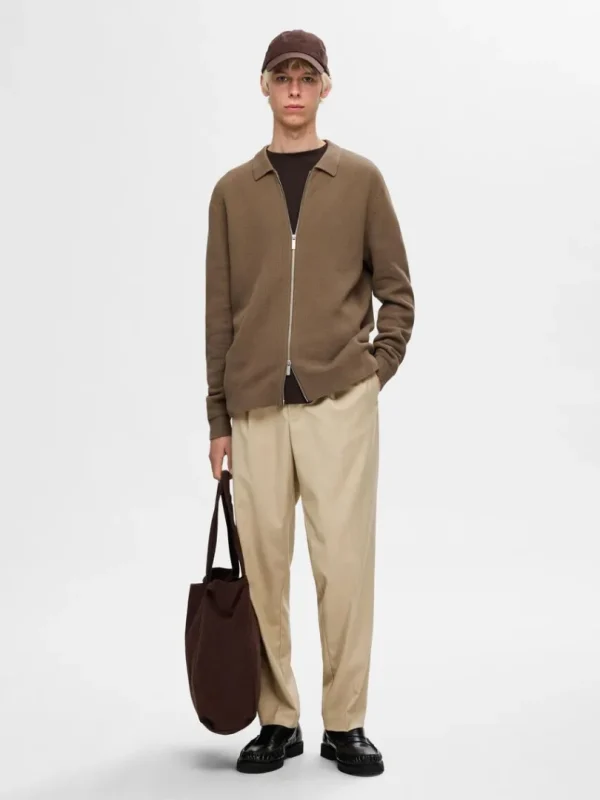 Bukser>SELECTED PLISSERET BUKSER Beige