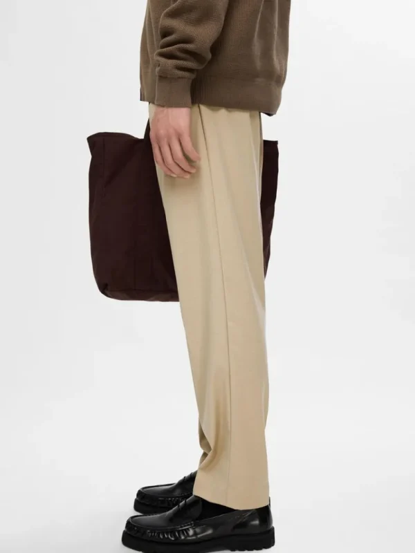Bukser>SELECTED PLISSERET BUKSER Beige