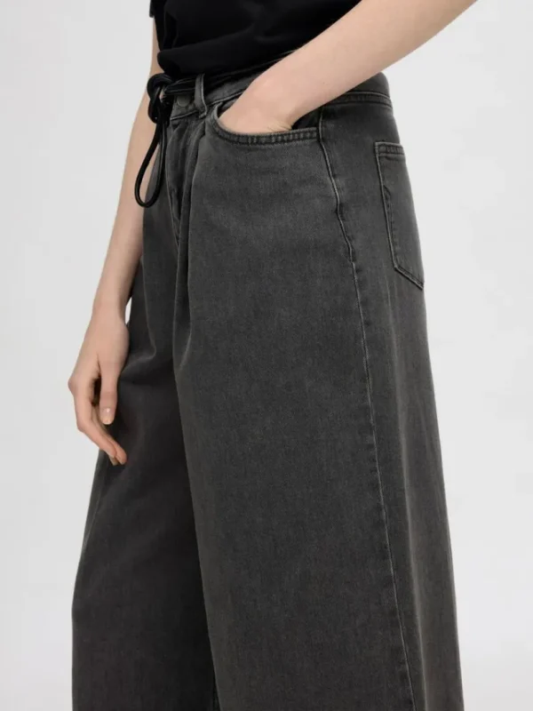 Jeans>SELECTED PLISSERET WIDE FIT JEANS Grey