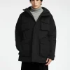 Overtøj>SELECTED POLSTRET PARKA Black