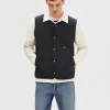 Overtøj>SELECTED POLSTRET QUILTET VEST Blue