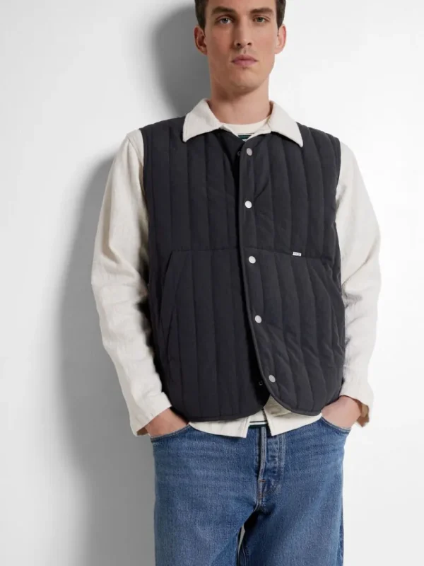 Overtøj>SELECTED POLSTRET QUILTET VEST Blue