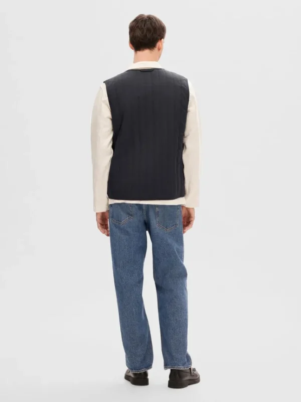 Overtøj>SELECTED POLSTRET QUILTET VEST Blue