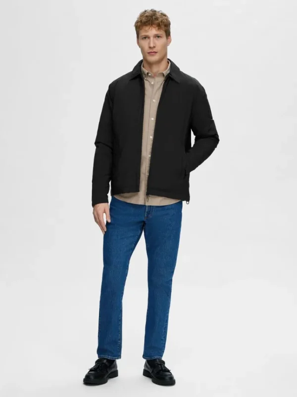 Overtøj>SELECTED POLSTRET SHACKET Black
