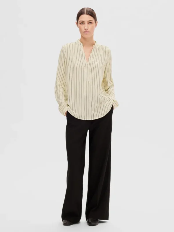 Toppe Og Bluser>SELECTED PRINTET BLUSE Beige