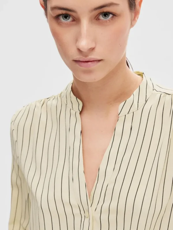 Toppe Og Bluser>SELECTED PRINTET BLUSE Beige