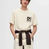 T-shirts>SELECTED PRINTET BOMULD T-SHIRT Beige