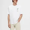 T-shirts>SELECTED PRINTET BOMULD T-SHIRT White