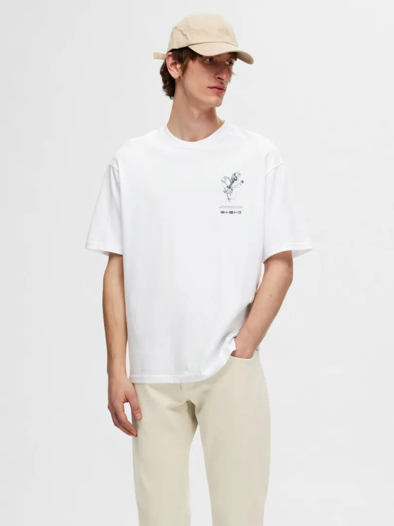 printet_bomuld_tshirt_0-3.webp T-shirts>SELECTED PRINTET BOMULD T-SHIRT White
