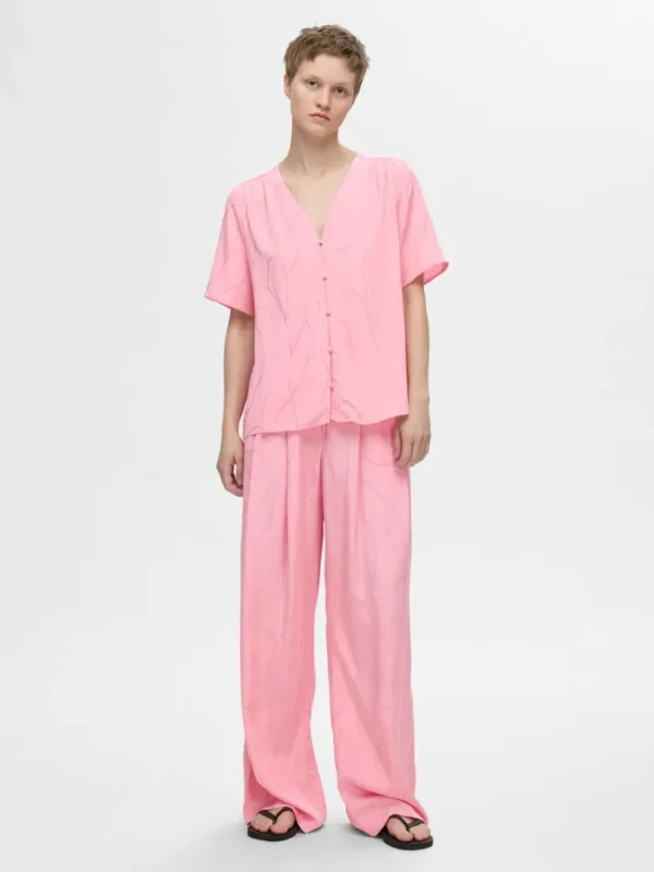 Bukser>SELECTED PRINTET BREDE BUKSER Pink