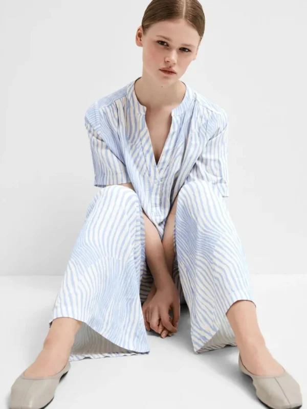 Bukser>SELECTED PRINTET BREDE BUKSER Blue