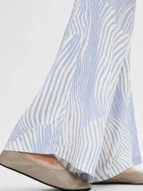 Bukser>SELECTED PRINTET BREDE BUKSER Blue