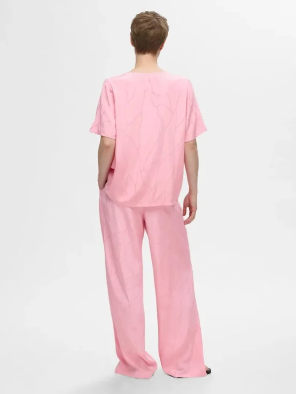 Bukser>SELECTED PRINTET BREDE BUKSER Pink