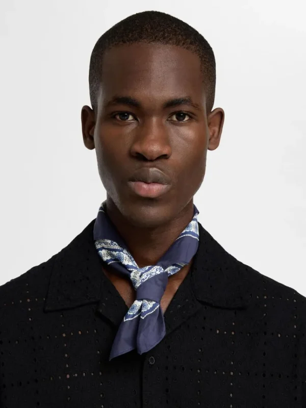 Accessories>SELECTED PRINTET HALSTØRKLÆDE Blue