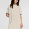 Kjoler>SELECTED PRINTET KORT KJOLE Beige