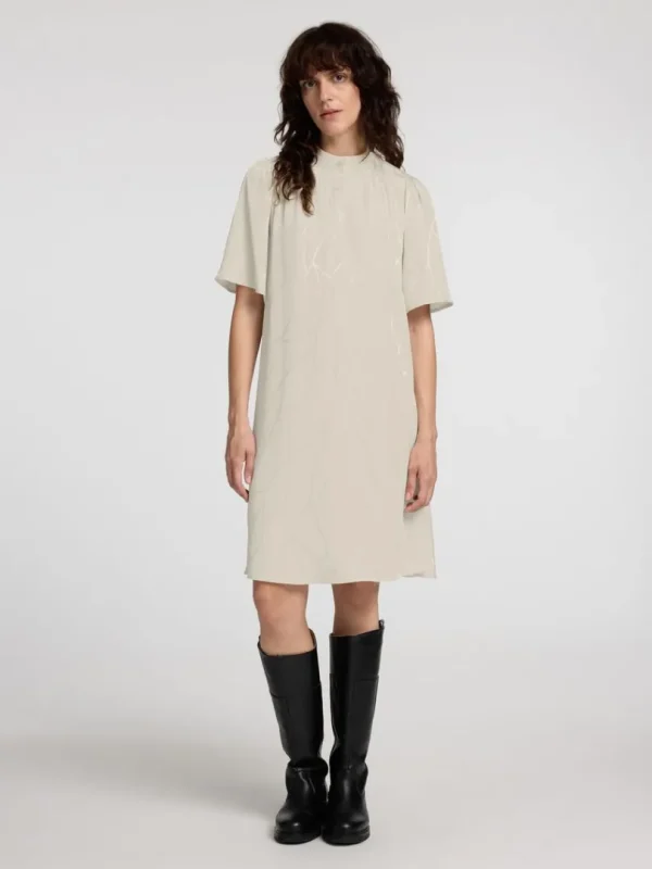 Kjoler>SELECTED PRINTET KORT KJOLE Beige