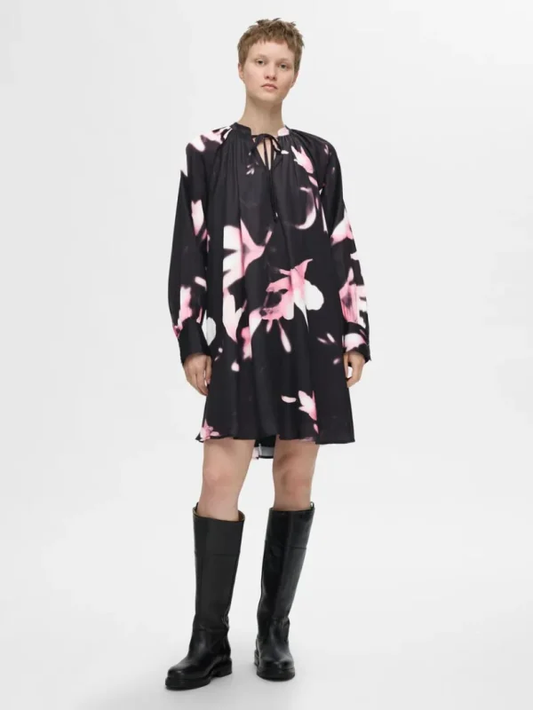 Kjoler>SELECTED PRINTET KORT KJOLE Pink