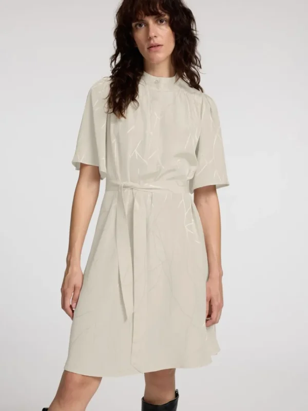 Kjoler>SELECTED PRINTET KORT KJOLE Beige