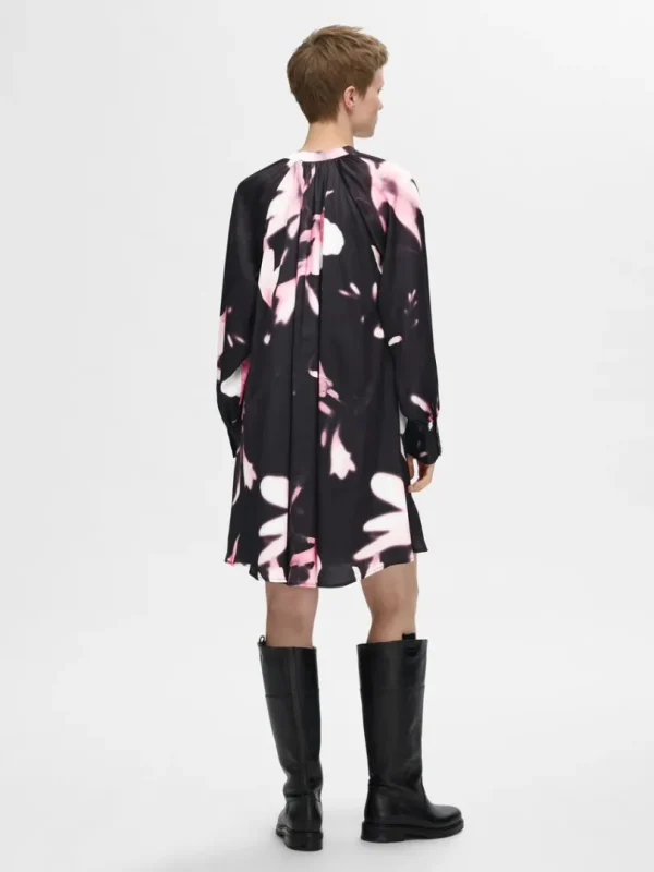 Kjoler>SELECTED PRINTET KORT KJOLE Pink