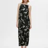 Kjoler>SELECTED PRINTET MAXIKJOLE Black