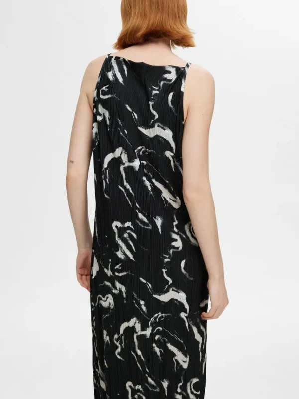 Kjoler>SELECTED PRINTET MAXIKJOLE Black