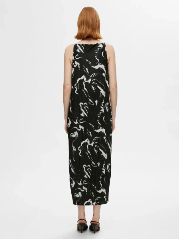 Kjoler>SELECTED PRINTET MAXIKJOLE Black