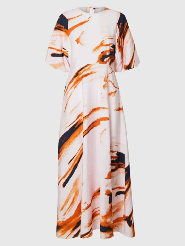 Kjoler>SELECTED PRINTET MAXIKJOLE Pink