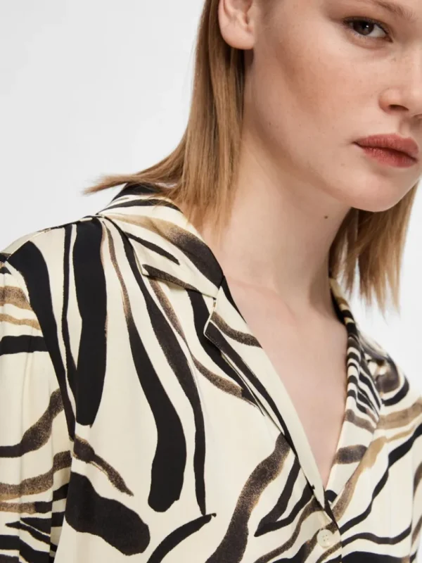 Skjorter>SELECTED PRINTET SATIN. SKJORTE Black