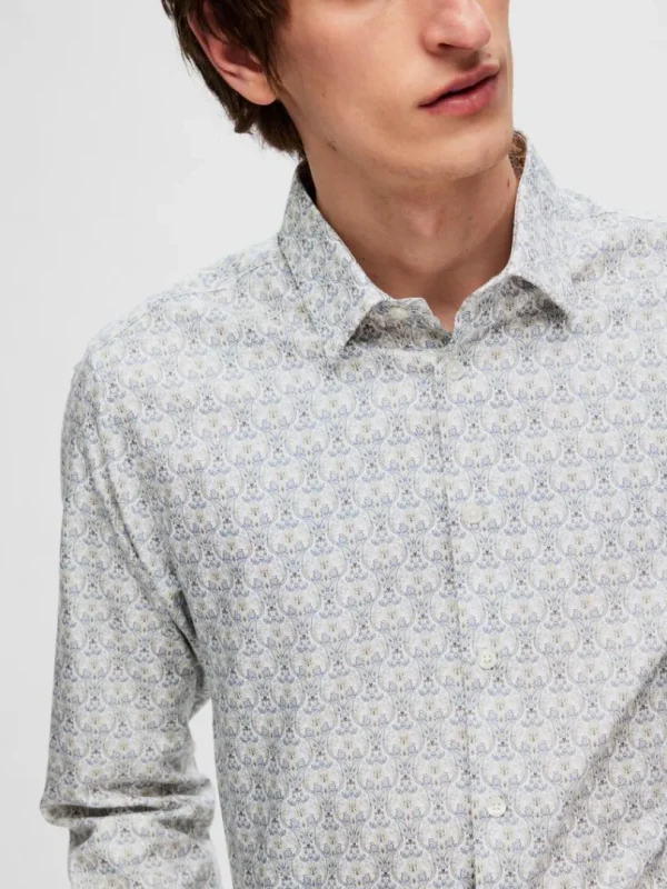 Skjorter>SELECTED PRINTET SLIM FIT SKJORTE Coloured