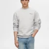 Hættetrøjer & Sweatshirts>SELECTED PRINTET SWEATSHIRT Grey