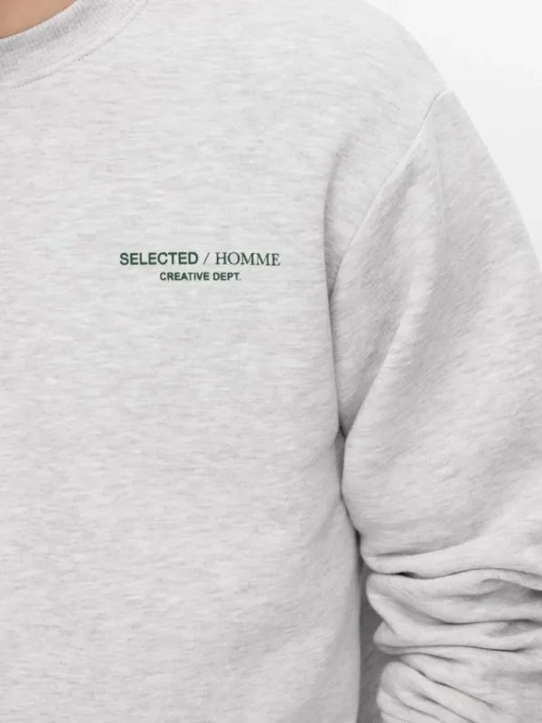Hættetrøjer & Sweatshirts>SELECTED PRINTET SWEATSHIRT Grey