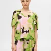 Toppe Og Bluser>SELECTED PRINTET TOP MED V-HALS Coloured