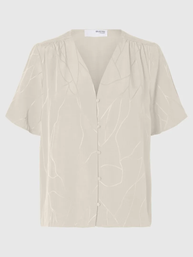 printet_top_med_vhals_5.webp Toppe Og Bluser>SELECTED PRINTET TOP MED V-HALS Beige