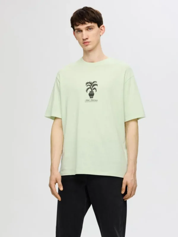T-shirts>SELECTED PRINTET T-SHIRT Green